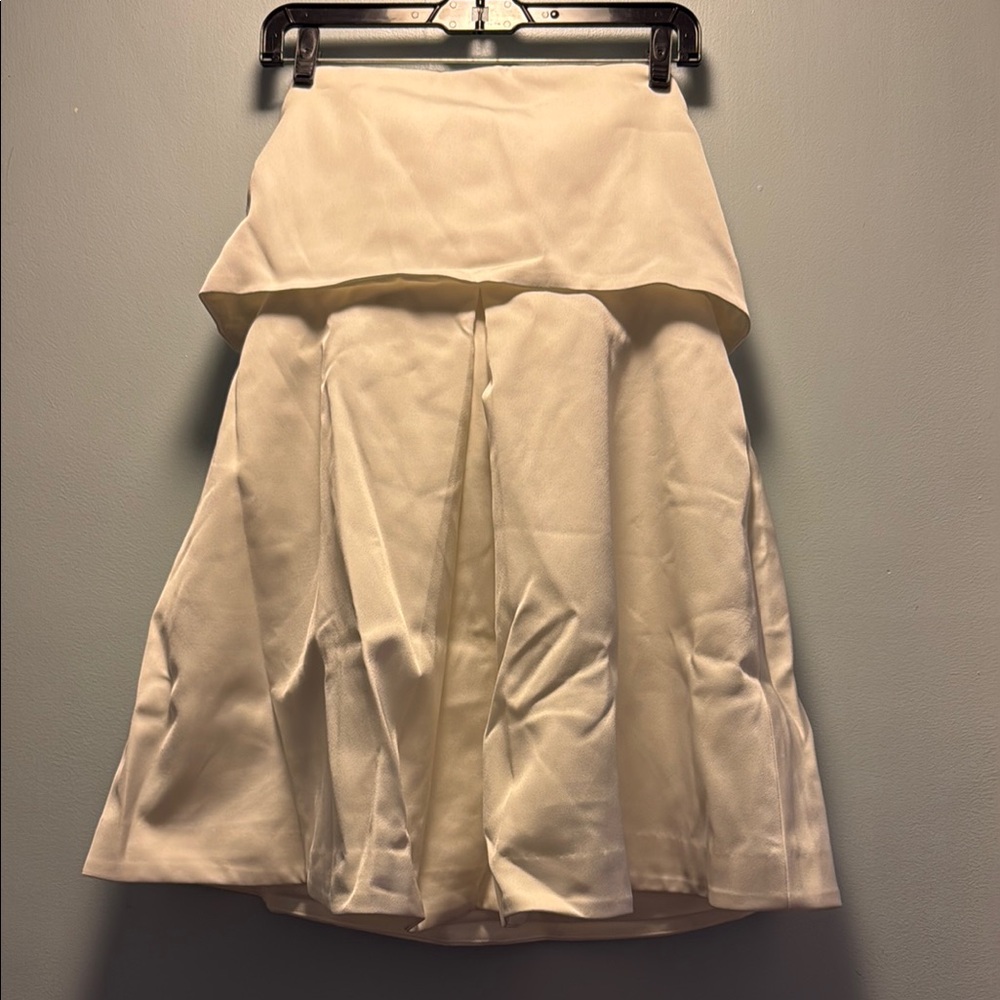 KEEPSAKE the Label Tan Cream Fit and Flare Midi Skirt